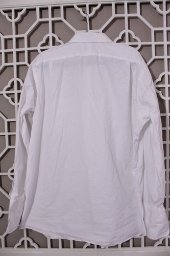 Camisa Paul Fredrick Abotonada Hombres 2XL Blanca Negocios Algodón Trabajo Carrera 18-36 - Imagen 11 de 15