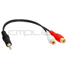 3.5mm Male Stereo to 2 RCA Female Audio Adapter Aux to Dual RCA Cable Connector