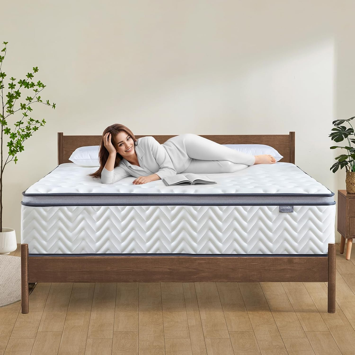 Queen Mattress 12 Inch,Medium Firm Hybrid with Memory Foam&