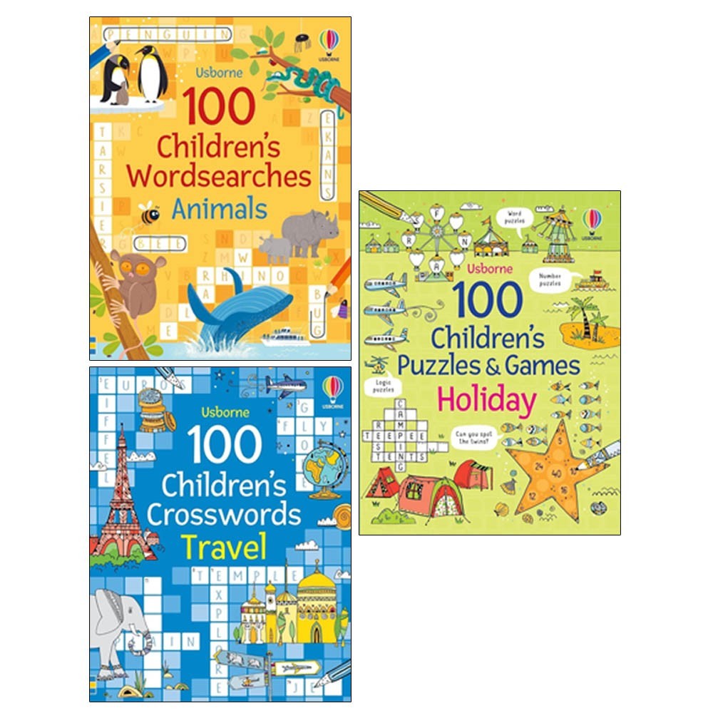 Phillip Clarke Collection 3 Books Set 100 Children's Puzzles and Games: Holiday