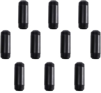 1/2'' x 2'' Black Painted Iron Pipe, Home TZH 10 Pack Black Paint Finish Threaded