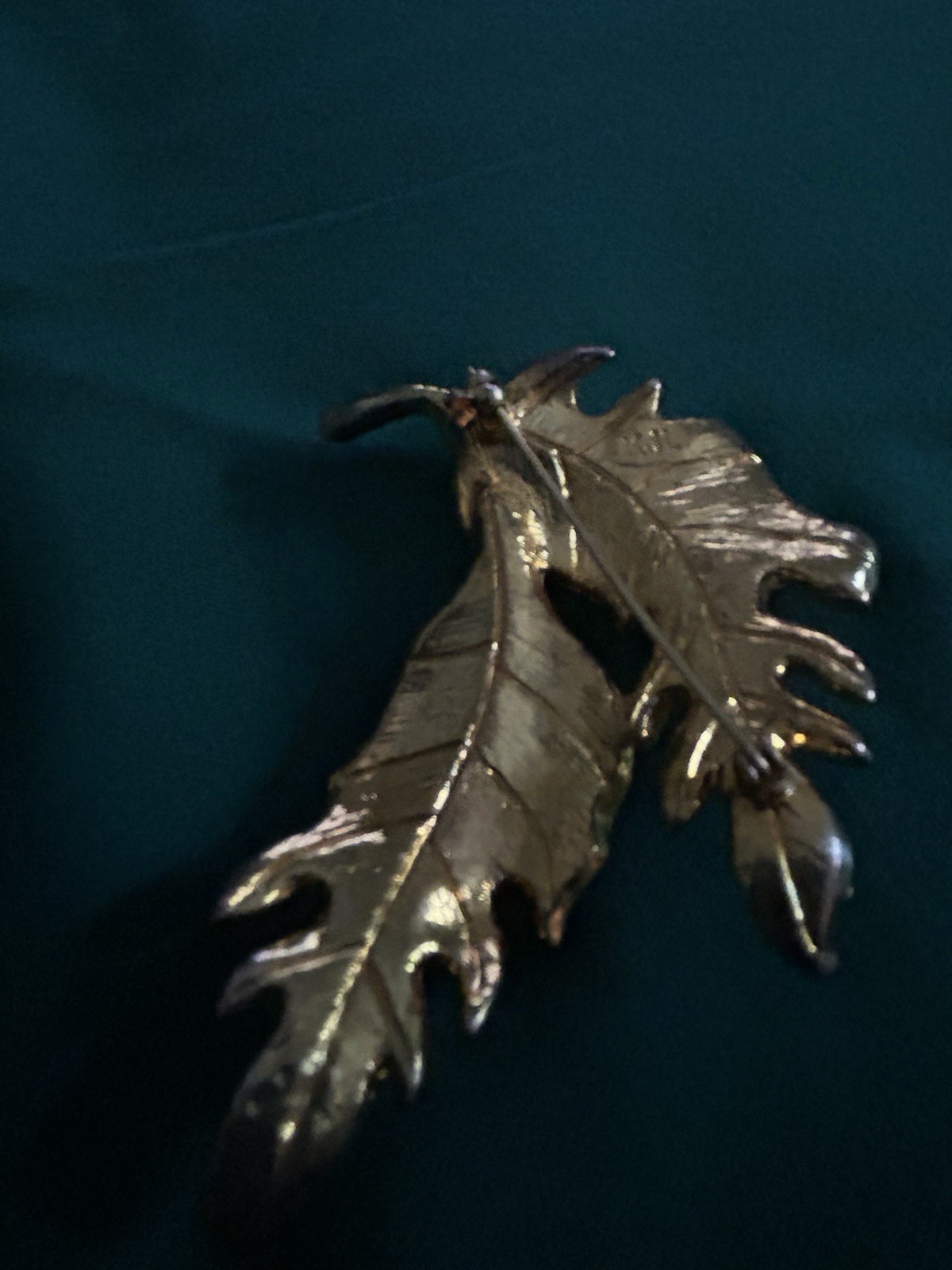 Vtg Kenneth Jay Lane KJL Brooch Fall Leaf Rhinest… - image 3