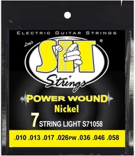 Power Wound Nickel Electric Guitar Strings (S.I.T.), 7-String Light 10-58, S7105