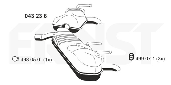 EndschalldäMpfer NachschalldäMpfer Ernst 043236 FüR Vectra Signum Opel CC Z03-image