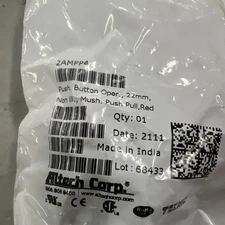 1pk ALTECH CORP 2AMPP4 Push Button, Red, 22 mm, cCSAus Certified, cULus Rec