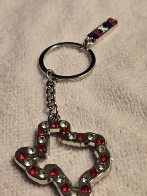 Texas Map Diamond Keychain