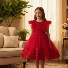 Flower Girl Tutu Dress Kids Princess Gown Pageant Evening Birthday Party Dress