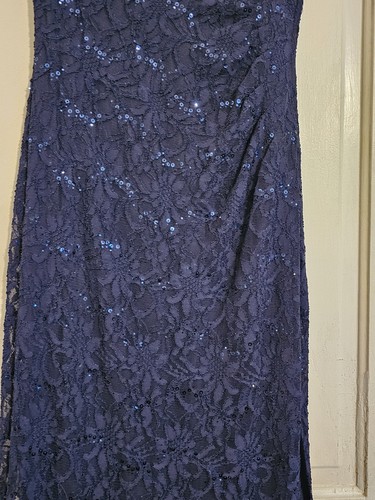 Lauren Ralph Lauren Evening Dress Sleeveless Size 10 Navy Long Sequin - Picture 2 of 6