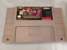 Super Nintendo Venom Spider-Man Separation Anxiety Cartride SNES NTSC Authentic