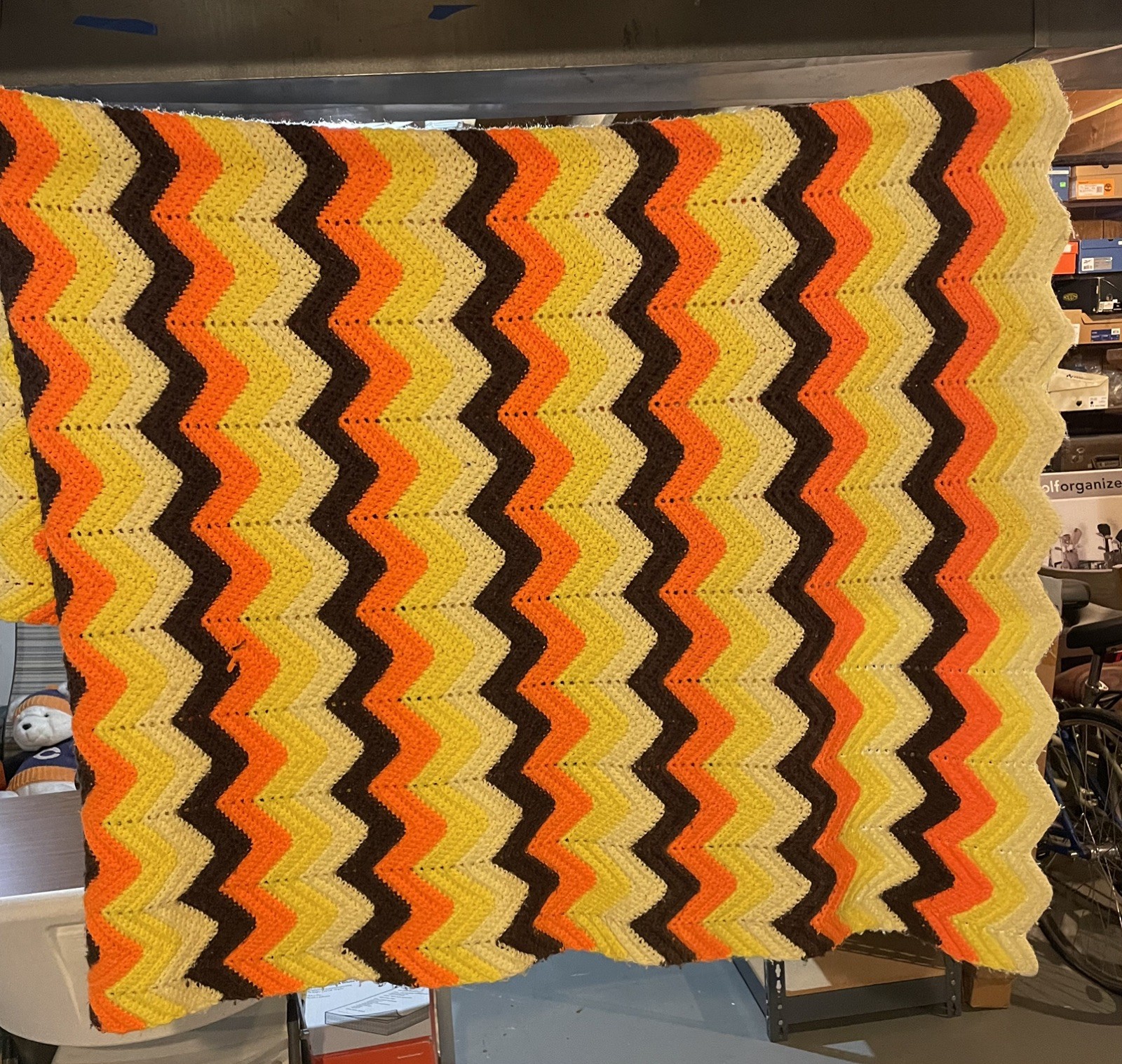 Throw Chevron Stripe 73" X 51" Handmade