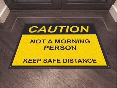 Lustige Vorsicht kein Morgenmensch Fußmatte Geburtstag Geschenk Schild