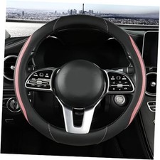 Car Steering Wheel Cover, Leather Steering Wheel Cover Universal 14.5-15 Pink