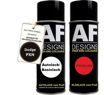 Autolack Spraydose Set  Dodge PXN Black Basislack Klarlack Sprühdose 400ml