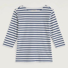 Seasalt Sailor Top Breton Dark Voyage Cotton Womens Striped Long Sleeve Jersey