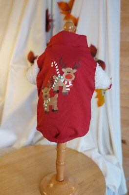 Neujahrs-Winter-Sweatshirt mit Hirsch auf Fleece, Kleidung für Hunde, Winter