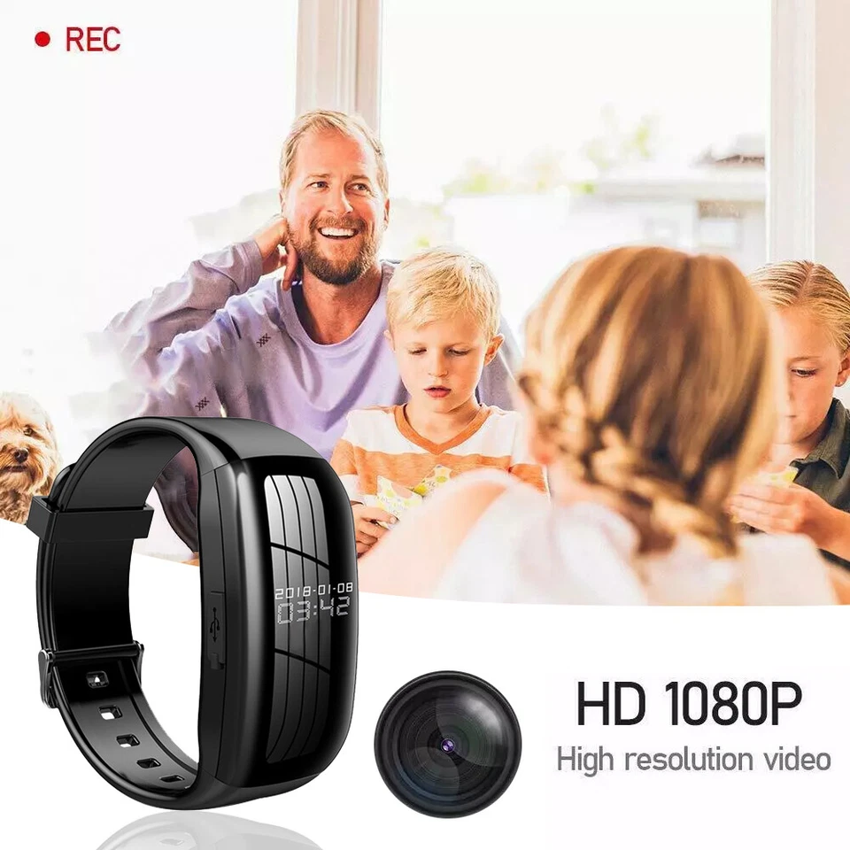 8-256G Mini Orologio Fotocamera 1080P DV Braccialetto Intelligente Voce Videoregistratore Sportivo DVR - Immagine 4 di 4
