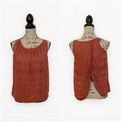 Beverly Marsh Lucky Brand Embroidered Eyelet Tank Top It