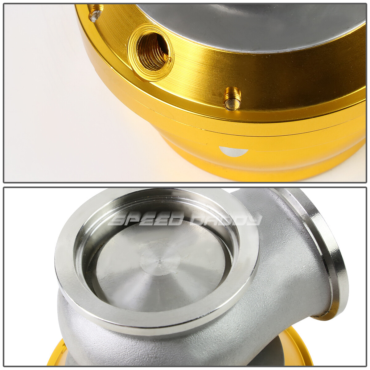 44MM TURBO EXHAUST MANIFOLD GOLD EXTERNAL VBAND WASTEGATE+DUMP PIPE