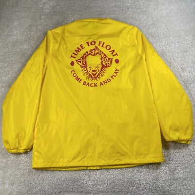 It Chapter 2 Jacket Men Medium Yellow Snap Raincoat Time to Float Stephen King