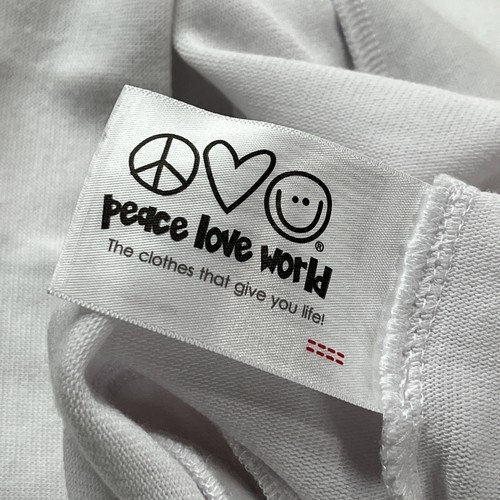 Peace Love World Sweatshirt Girl 12 White Rainbow Cold Shoulder Long sleeve - Picture 16 of 17