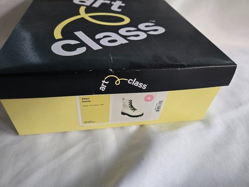 Art Class Khari Lace-Up Combat Boots - White - Girls size 4 big kid- NEW w box - Picture 6 of 6