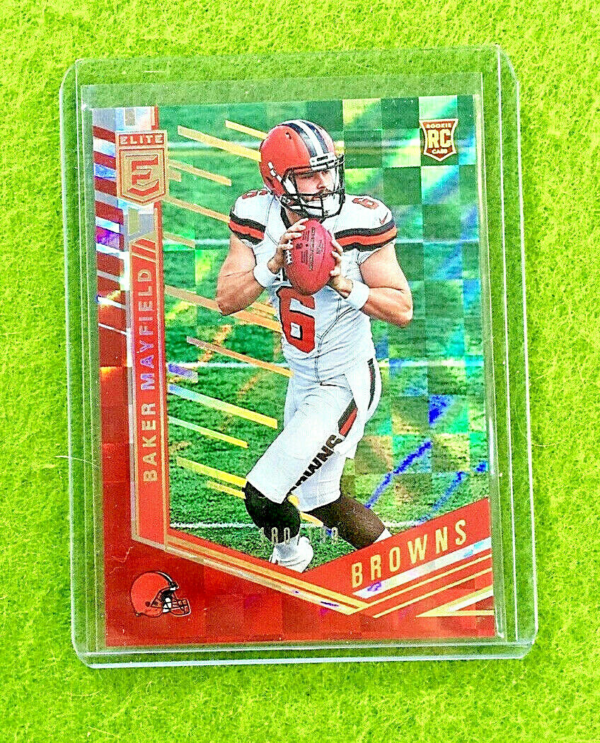 BAKER MAYFIELD RED PRIZM ROOKIE CARD #/199 SP REFRACTOR RC 2018 Donruss Elite rc