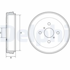DELPHI BF530 Bremstrommel für TOYOTA