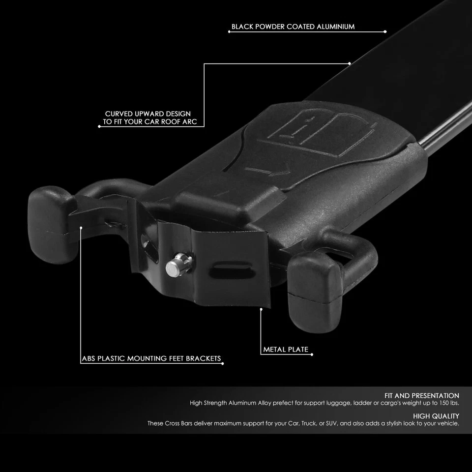 Pair Top Roof Rack Cross Bar Cargo Carrier for 2010-17 Chevy Equinox GMC Terrain Foto 2 de 4