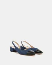 Veronica Beard Cecile Denim Cap-Toe Slingback-I7912M2