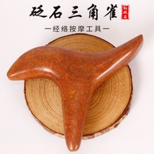 Natural Ultrathick Gua Sha Scraping Massage Tool Comb Red Bian Stone Needle 0.9"