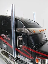 Pair Aluminum L/R Exhaust Straight Pipe R/C 1/14 Tamiya King Grand Knight Hauler