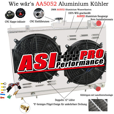 3 Reihe Kühler + Lüfter Für Nissan Skyline R33 R34 GTR GTS-T RB25DET 1994-98