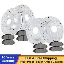 282mm Front & Rear Drilled Discs Rotors Brake Pads Fit 2008-2017 Honda Accord LX