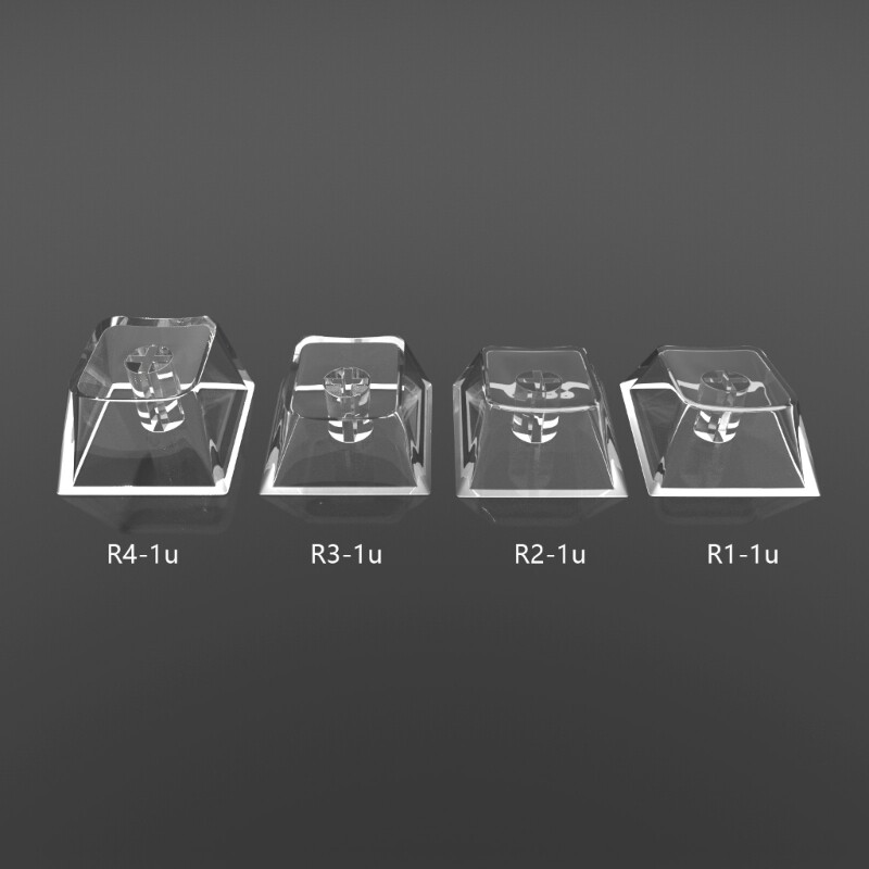 Original Height Transparent Crystal Backlit Keycaps for Gaming Keyboards