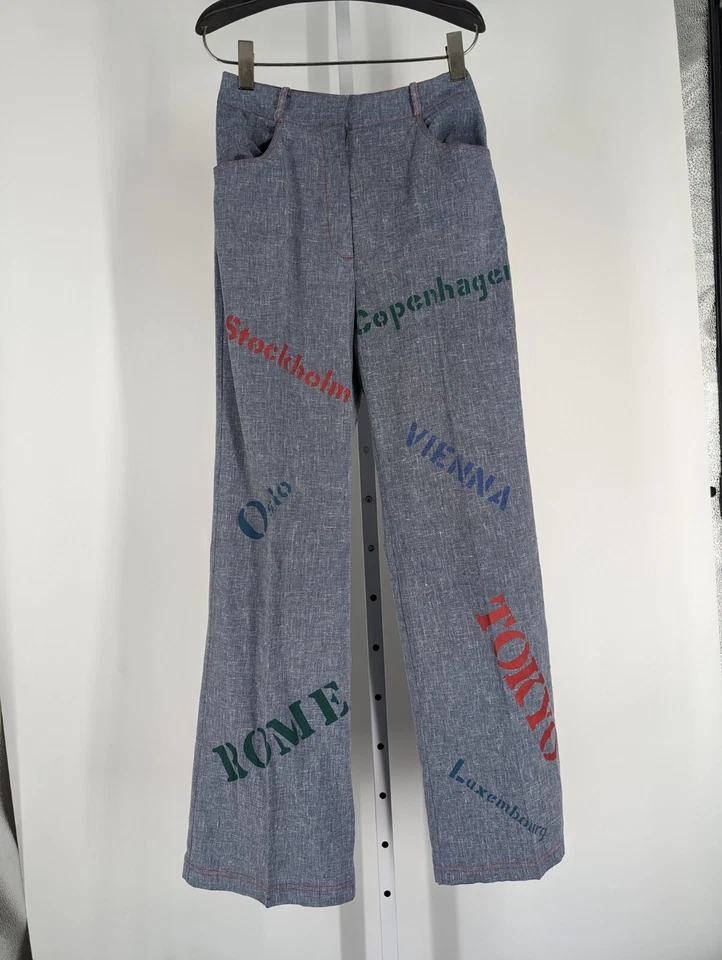 Vincent Mignon De Colección Años 60 70 París Nueva York Denim Cambray 2 Piezas Disco Camisa Jeans Foto 4 de 4