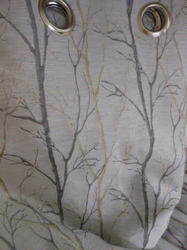 ENORME CORTINA INDIVIDUAL/PUERTA DAMASCO JACQUARD GRIS PLATA DE LUJO A MEDIDA 106 x 94 pulgadas - Imagen 14 de 19