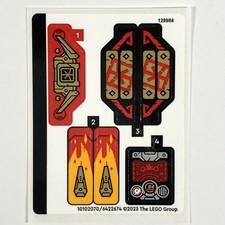 LEGO STICKER SHEET 71783 Ninjago Kai's Mech Rider EVO Stickers Decals