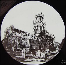 Glass Magic Lantern Slide ALL SAINTS CHURCH PONTEFRACT C1900 PHOTO YORKSHIRE 