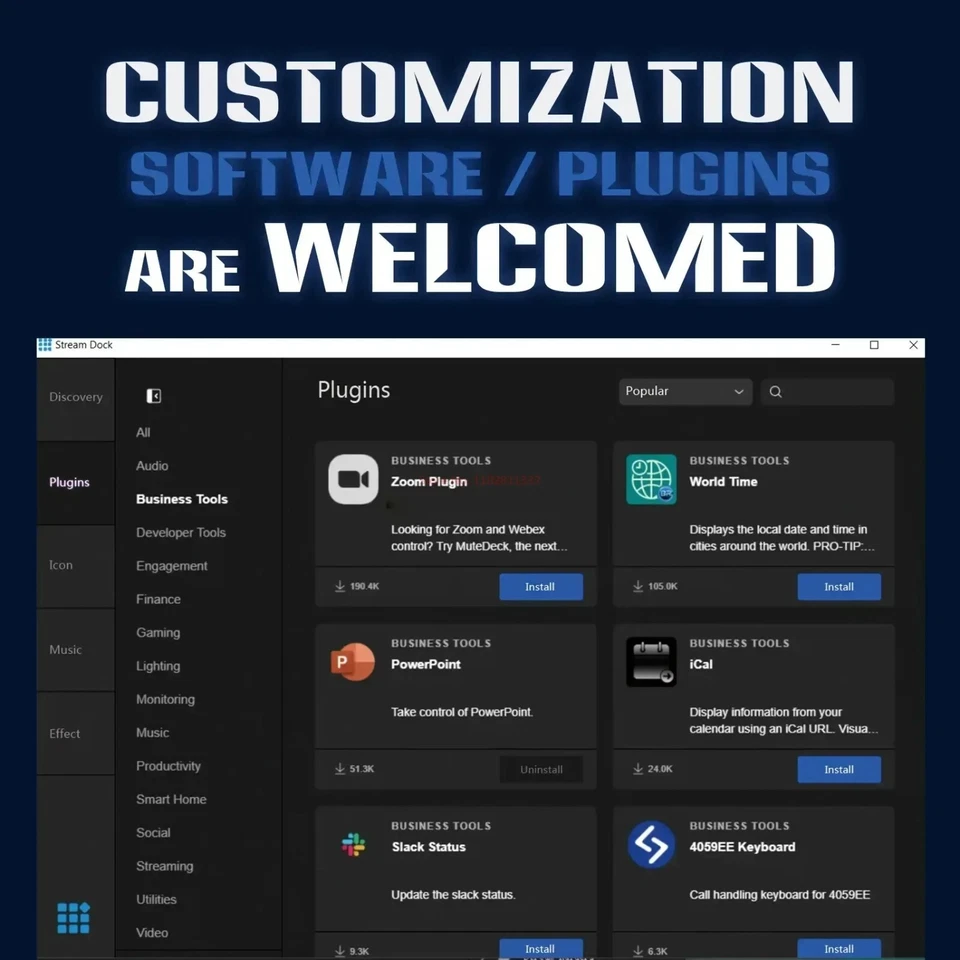 Customizable Stream Deck For Streaming And Gaming 15 Keys Wired USB White - Image 2 of 4