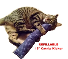 (Refillable) 15" Catnip Cat Kicker Toy (Kicker filled with 1 oz Canadian Catnip)