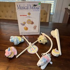 Vintage 1988 Pansy Ellen On Parade Musical Baby Mobile WORKS w Box 710 RARE 