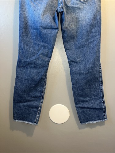 Abercrombie Kids Distressed High-Rise Straight Jeans Girls Sz 15/16 Blue Denim - Picture 18 of 19