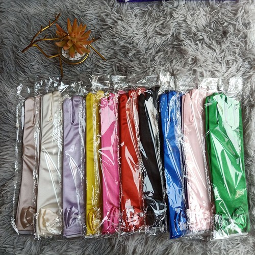 Kids Girls Full Finger Long Gloves Wedding Dress Costume Mittens Solid Color - Picture 11 of 25