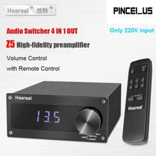 Heareal Z5 Preamplifier Volume Control Preamp Audio Switcher 4 IN 1 OUT 220V