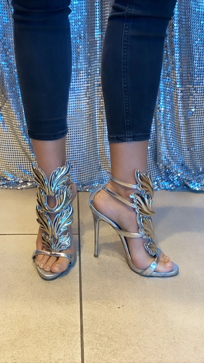 ser godt ud Rige bekræfte GIUSEPPE ZANOTTI x KANYE WEST Metallic Silver Cruel Summer Wing Heels Size:  9 | eBay