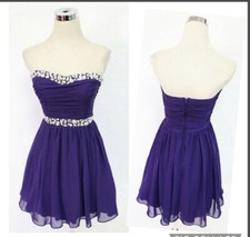 Windsor Strapless Party Rhinestones Chiffon Dress 7🪻Party Wedding Tulle Lined