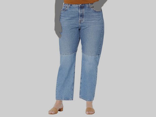 Levi's Women's Blue Trendy 501 Pieced High-Rise Jeans Plus Size 16W