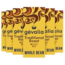 Gevalia Mild Traditional Roast Whole Bean Coffee 12oz Pack of 6 Bags