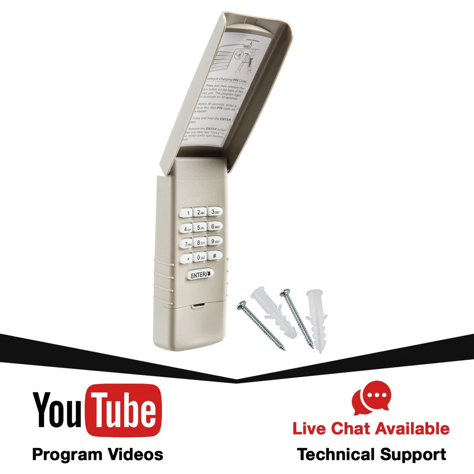 Teclado de puerta de garaje Liftmaster para 877LM abridor de entrada sin llave amarillo aprender Foto 2 de 4