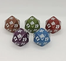MTG Spindown Die Khans of Tarkir all 5 Color Dice, 20 Sided Dice D20 Pre-Release